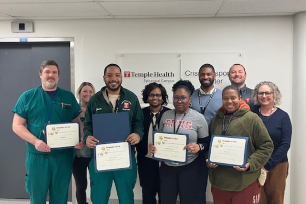 The Crisis Response Center’s 2025 Exceptional Employee Award winners with members of Episcopal’s leadership team.
