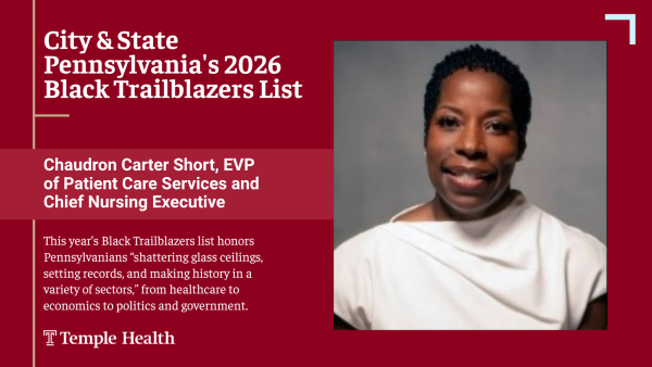 City & State Pennsylvania recognized Chaudron Carter Short for her exceptional contributions and leadership.