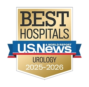 U.S. News & World Report Best Hospitals 2025–2026 badge for Urology (Fox Chas)
