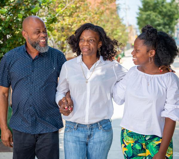 Allison with her long-time partner Roland and daughter